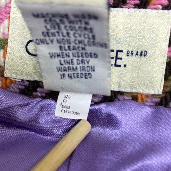 Cherokee Girls Kids Youth Multicolor Coat XL Wool Blend Buttons Pockets - Picture 3 of 16